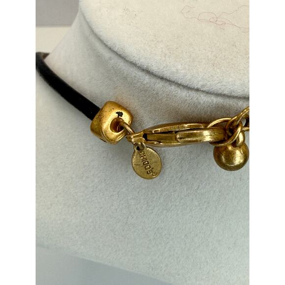 Chicos necklace - goldtone and black strap. - Picture 4 of 5